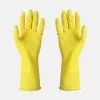 Yellow Household Gloves With Flock Line