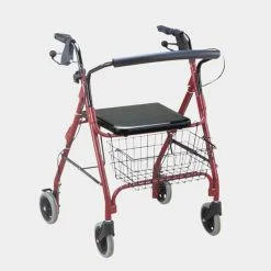 red walker with wheels