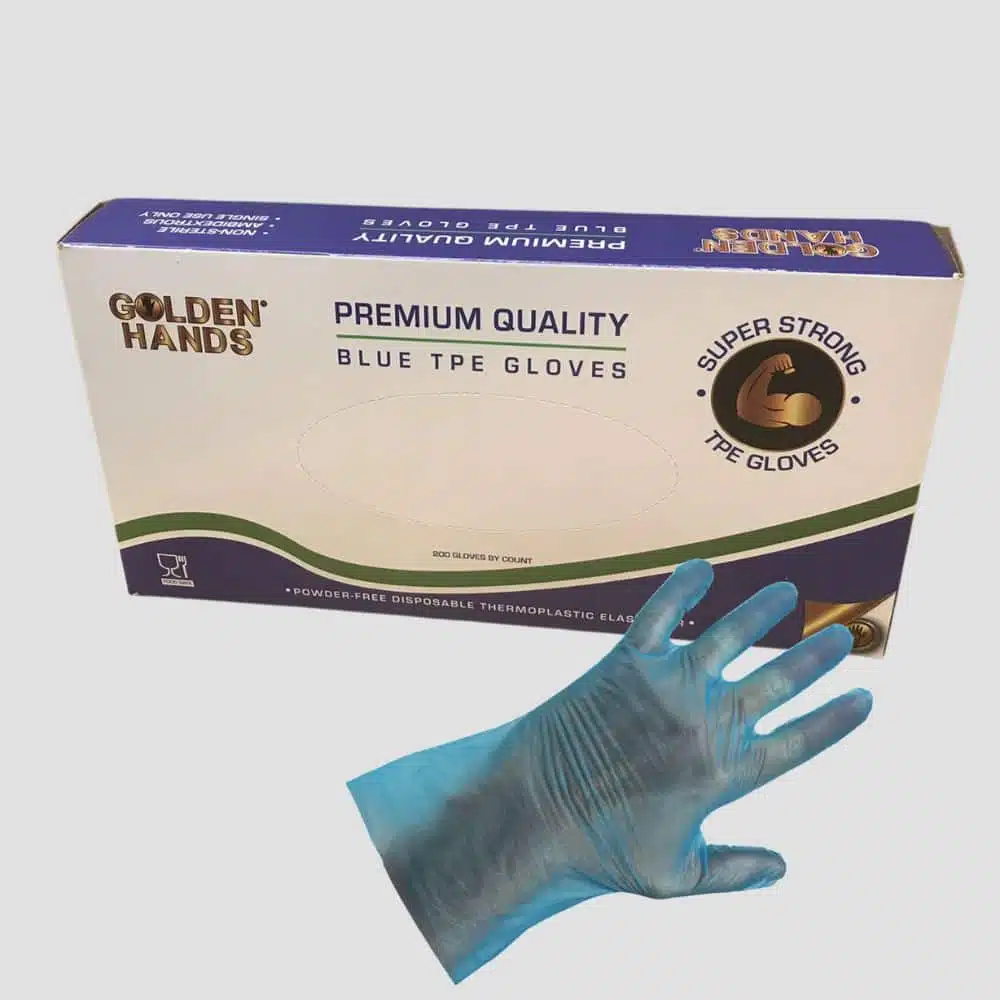 blue tpe gloves
